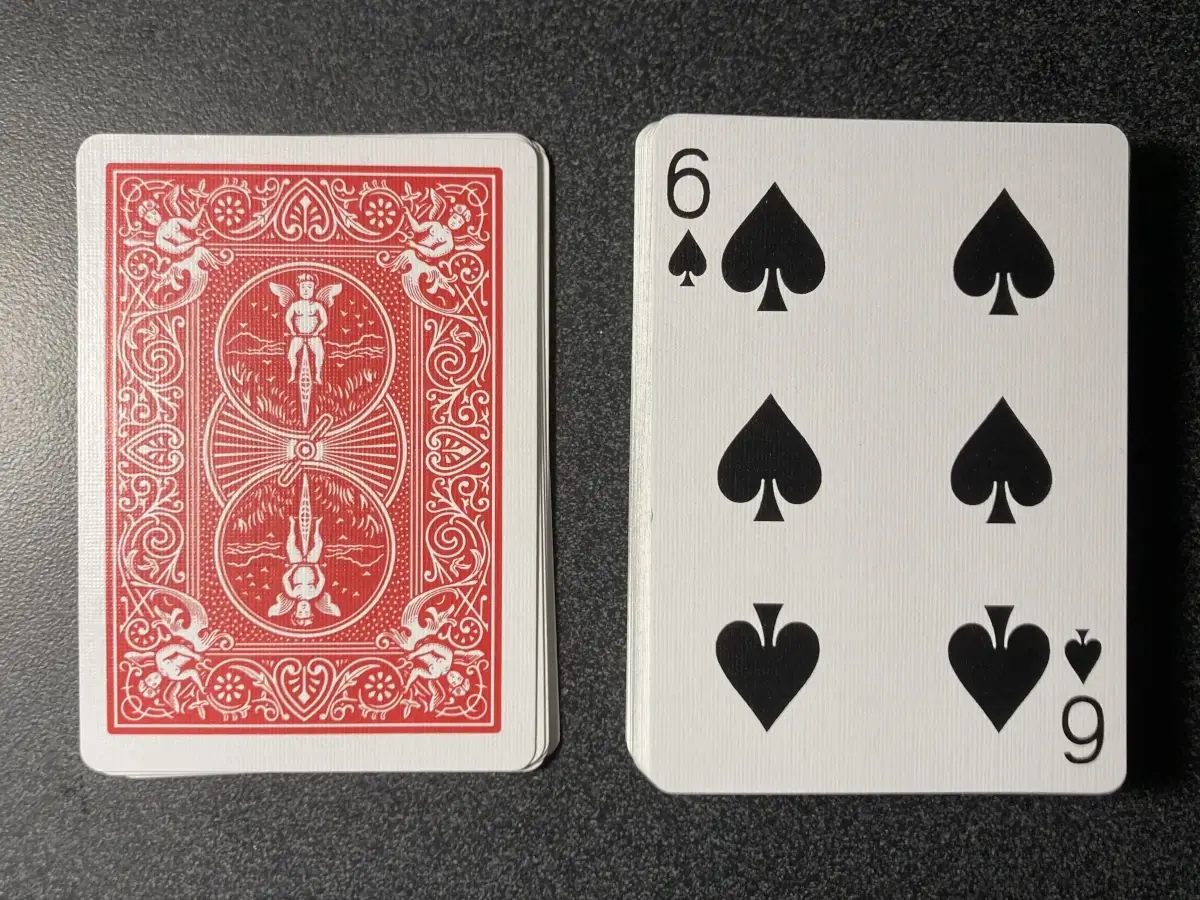 The six of spades, face up, next to a pile of cards yet to be overturned.